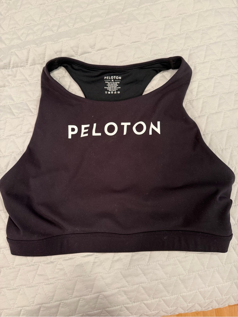 Peloton Black High-Neck Logo Sports Bra